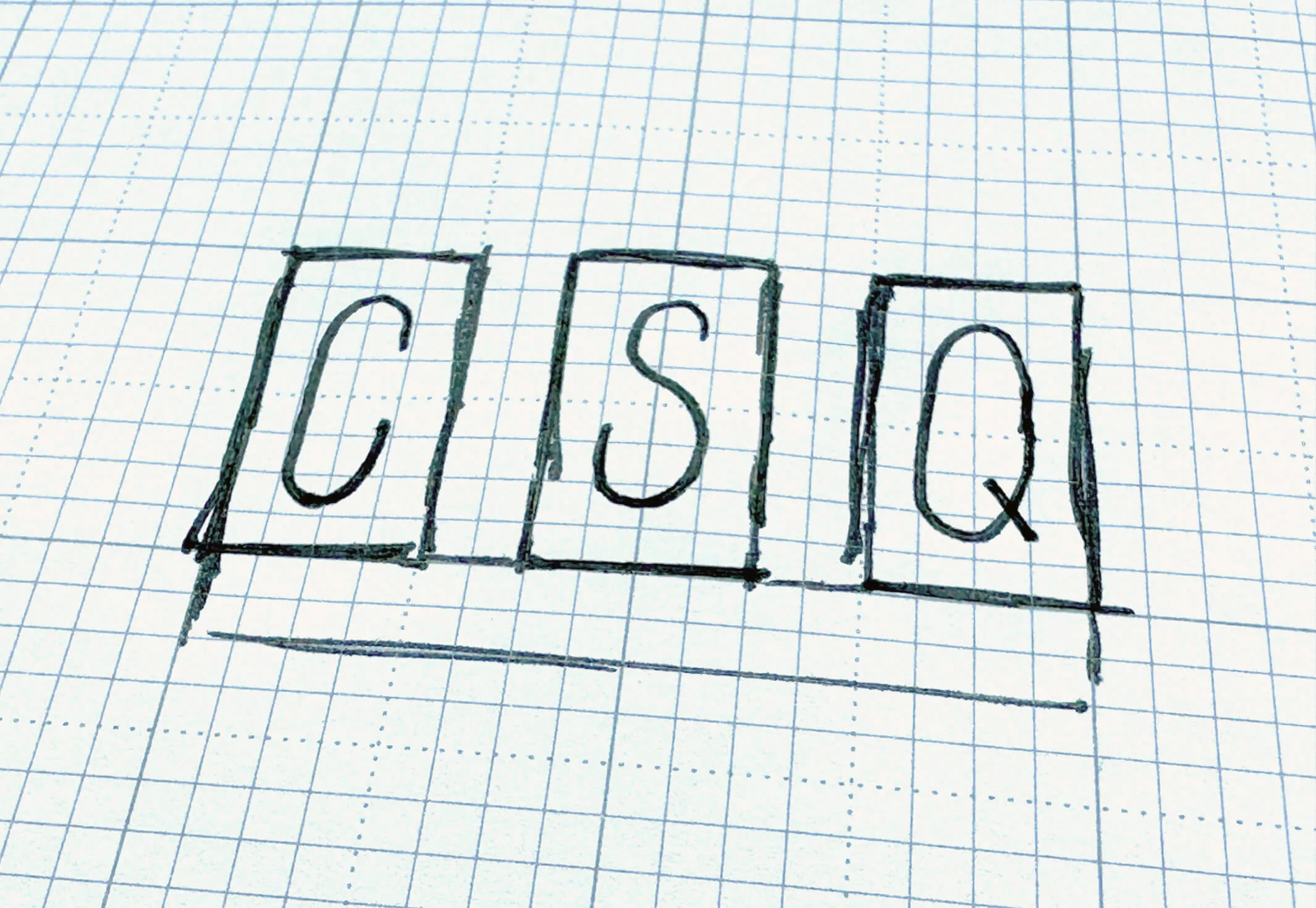 A preliminary sketch for the CSQ logo